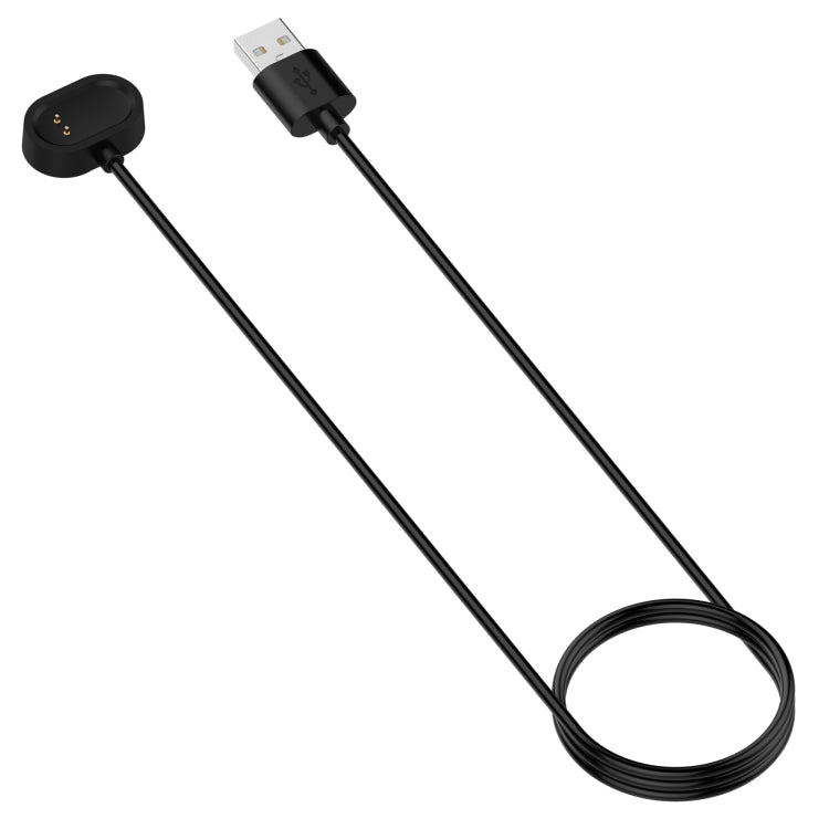 Magnetic charging cable with USB-A connector and round black dock, gold pins.