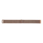 Rose gold milanese loop watch band with rectangular clasp frame and link mesh