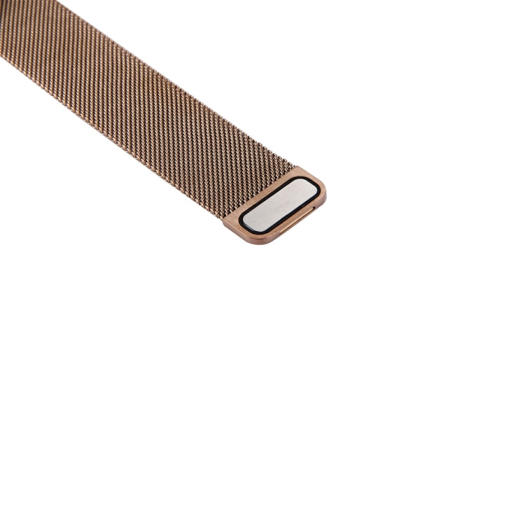 Rose gold milanese loop watch band end with rectangular cutout clasp