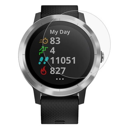 Curved tempered glass screen protector on round smartwatch display