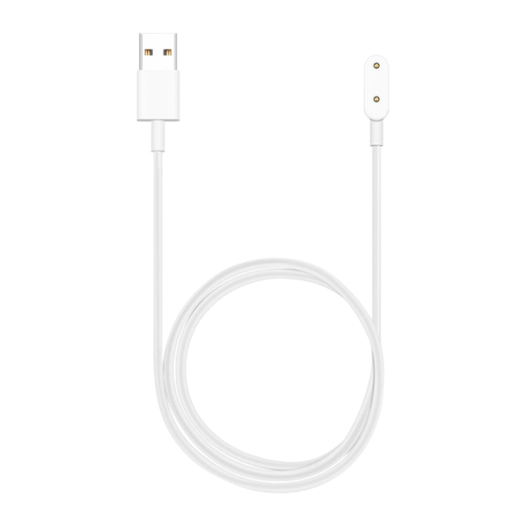 White charging cable with USB-A connector and magnetic watch end