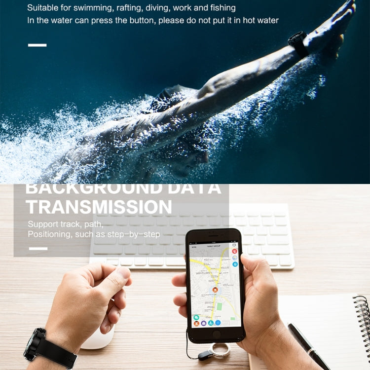 Smartwatch and phone map shown together in a background data transmission graphic