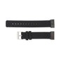 Black nylon watch band with silver buckle and adjustment holes for Fitbit Charge 3