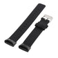 Black nylon watch band with metal clasp and textured strap for Fitbit Charge 3