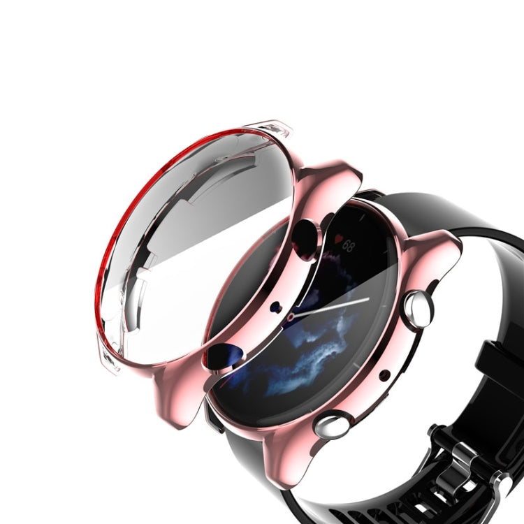 Rose pink electroplated TPU full-coverage watch case with clear front