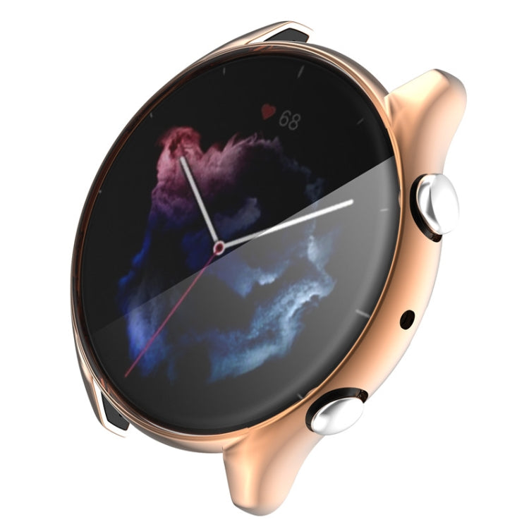 Rose gold electroplated TPU full-coverage watch case on smartwatch display
