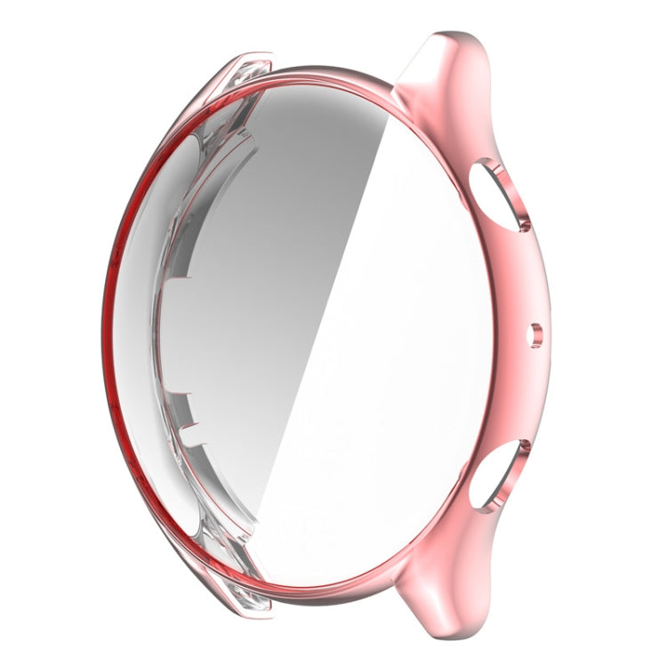 Rose pink electroplated TPU full-coverage watch case with clear screen cover