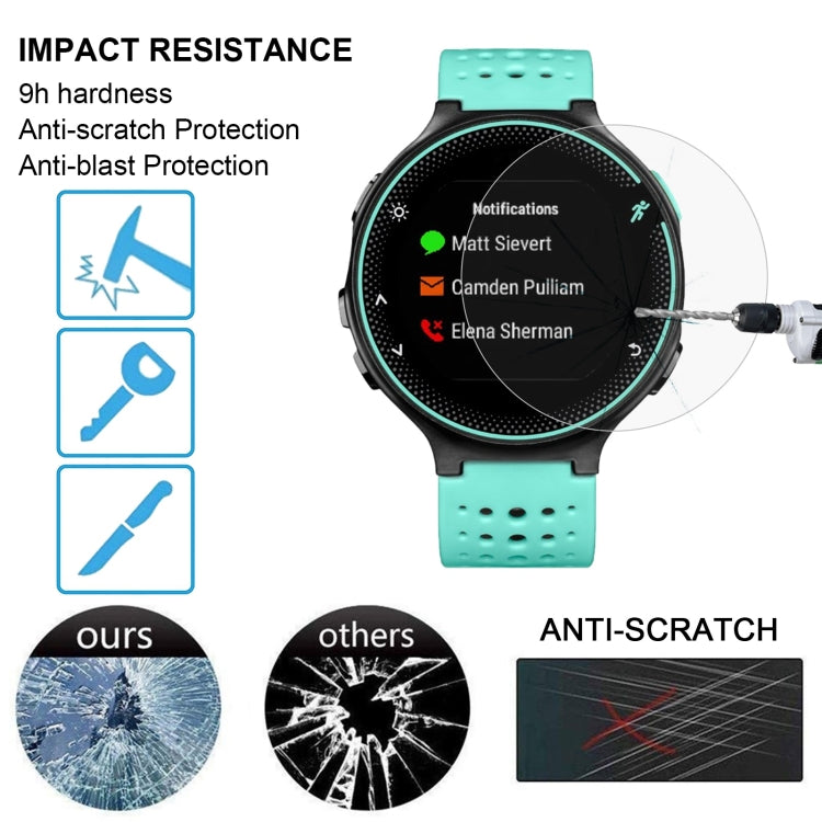 Tempered glass screen protector for Garmin smartwatch with anti-scratch coverage