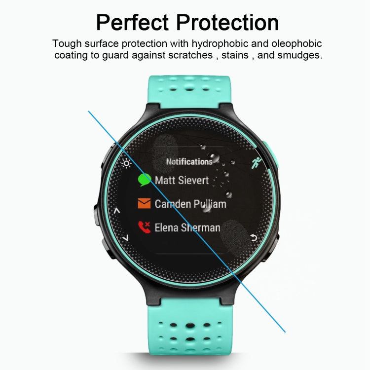 Curved tempered glass protector for Garmin smartwatch with anti-smudge coating