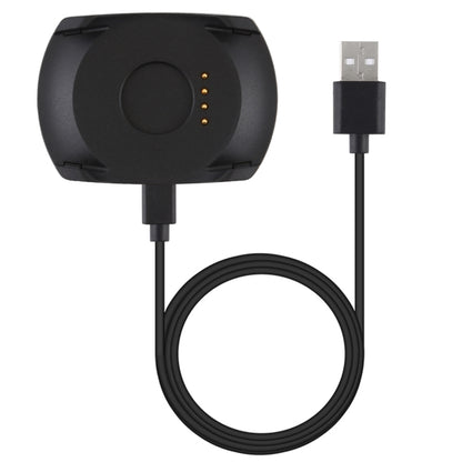 Black charging cradle dock with cable and USB-A plug for smart watch charging