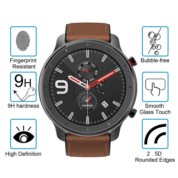 Tempered glass screen protector for 42mm smartwatch, 9H hardness, bubble-free smooth touch