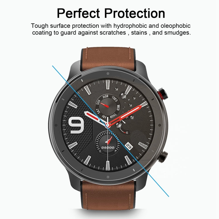 Hydrophobic oleophobic tempered glass screen protector for 42mm smartwatch, scratch resistant