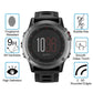 Tempered glass film on smartwatch screen with rounded edges
