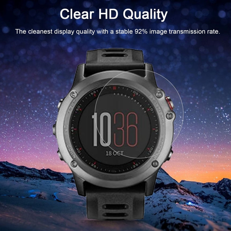 Clear HD tempered glass screen protector over smartwatch display
