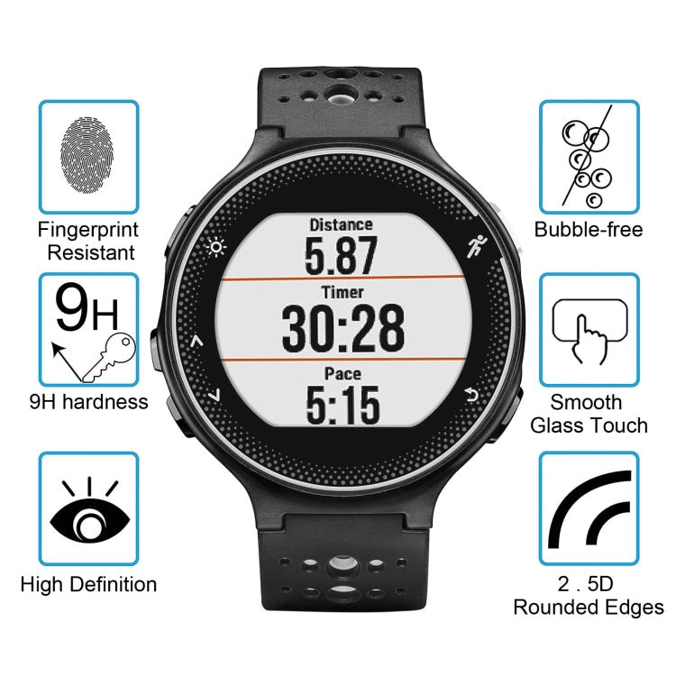 Tempered glass screen protector for Forerunner 235, bubble-free installation