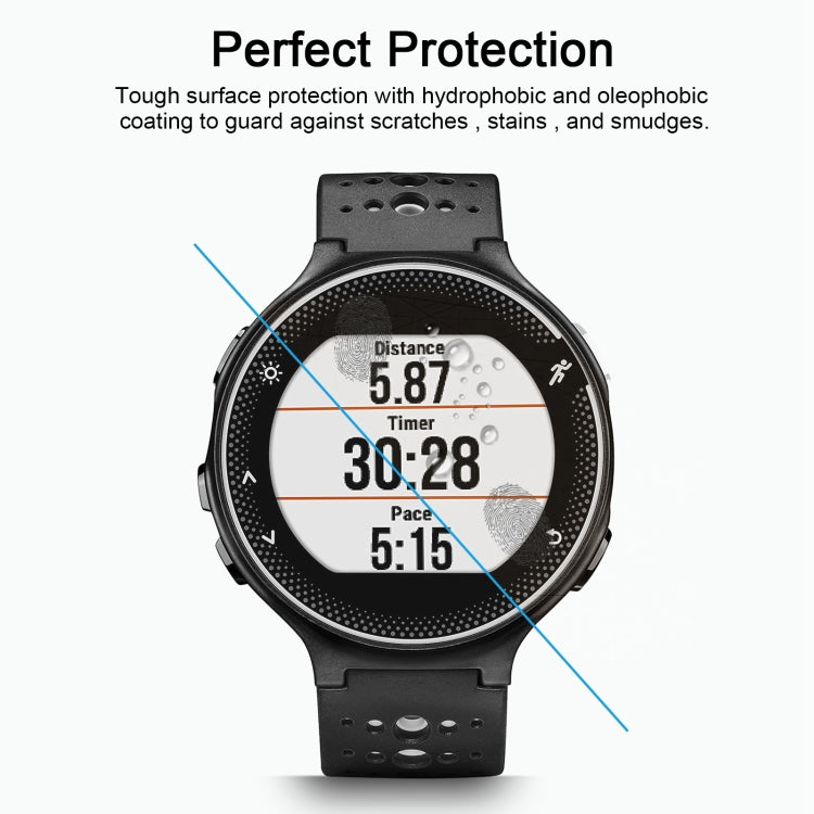 Clear tempered glass screen protector for Forerunner 235, hydrophobic coating