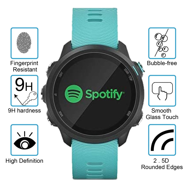 Garmin Forerunner 245 tempered glass protector for smartwatch, bubble-free smooth touch