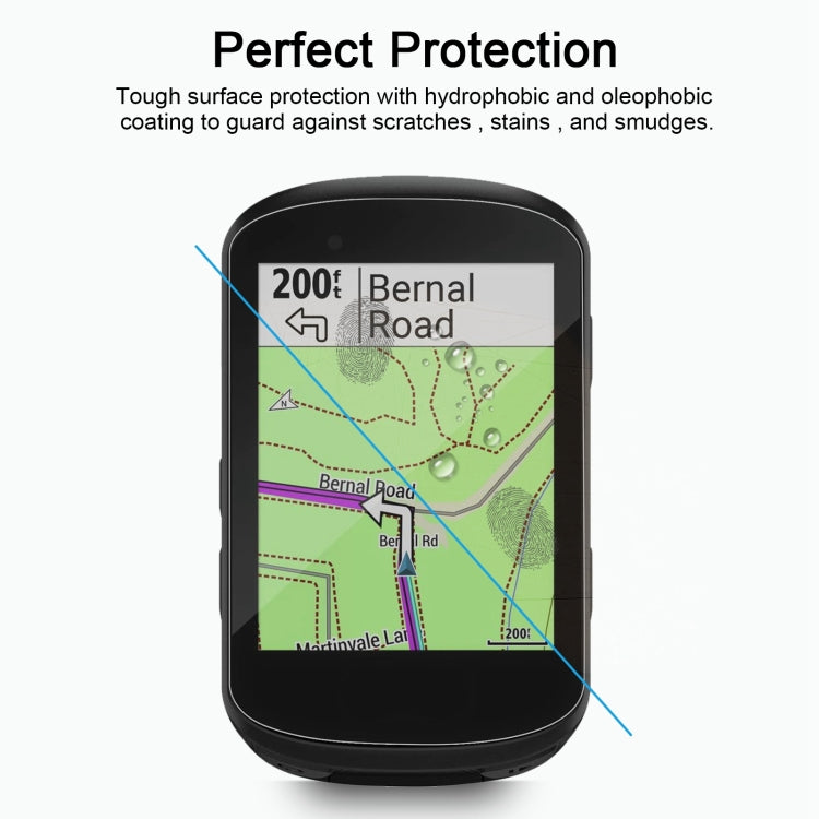 Tempered glass screen protector for Garmin Edge 530, hydrophobic and oleophobic coating