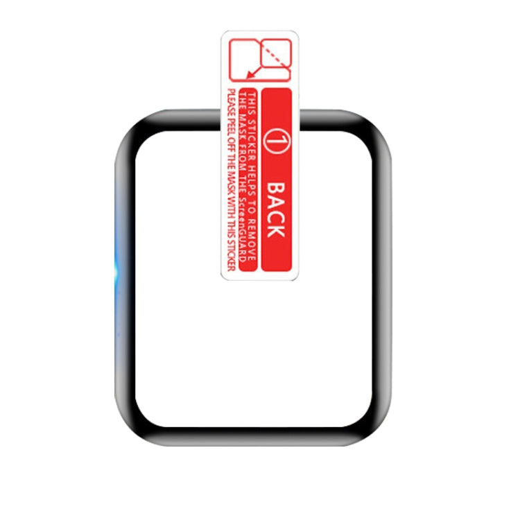 Curved smartwatch screen protector film with back adhesive label