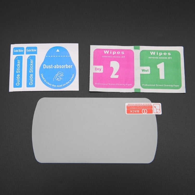 Smartwatch screen protector set with wipes, dust-absorber sticker, and curved film