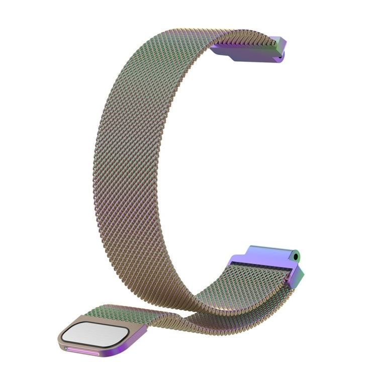 Gold milanese watch band, mesh metal strap with matching clasp, 26cm length.