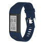 Dark blue silicone smartwatch band with textured strap and metal buckle
