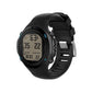 Black silicone smartwatch band with metal clasp and vented strap, Suunto D6i-compatible