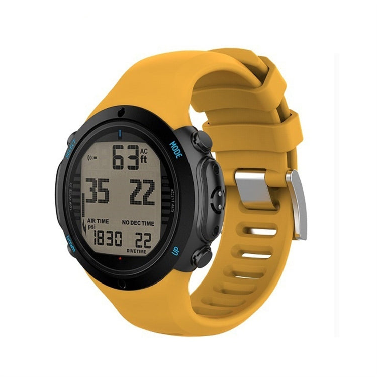White silicone smartwatch band with metal clasp and vented strap, Suunto D6i-compatible