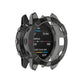 Dark TPU half-coverage smartwatch case with smoky clear shell and black outer frame