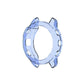 Blue TPU half-coverage smartwatch case shell with cutouts and curved edges