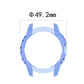 Blue TPU half-coverage case with 49.2 mm opening diameter measurement
