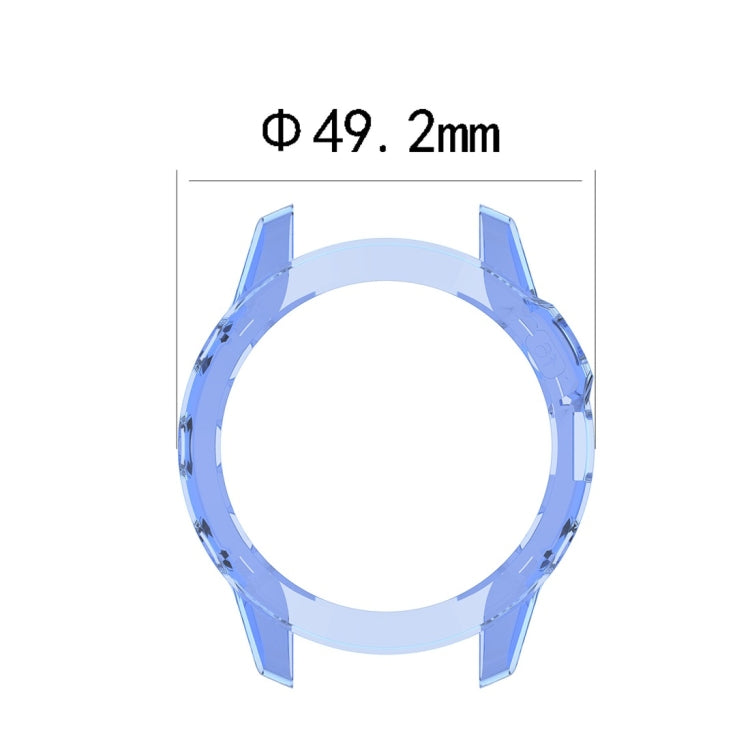 Blue TPU half-coverage case with 49.2 mm opening diameter measurement