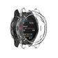 Transparent TPU half-coverage smartwatch case with clear shell and black outer frame