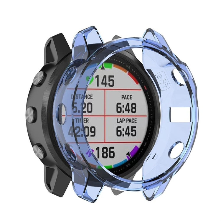 TPU half-coverage smartwatch protective case, blue with black back guards