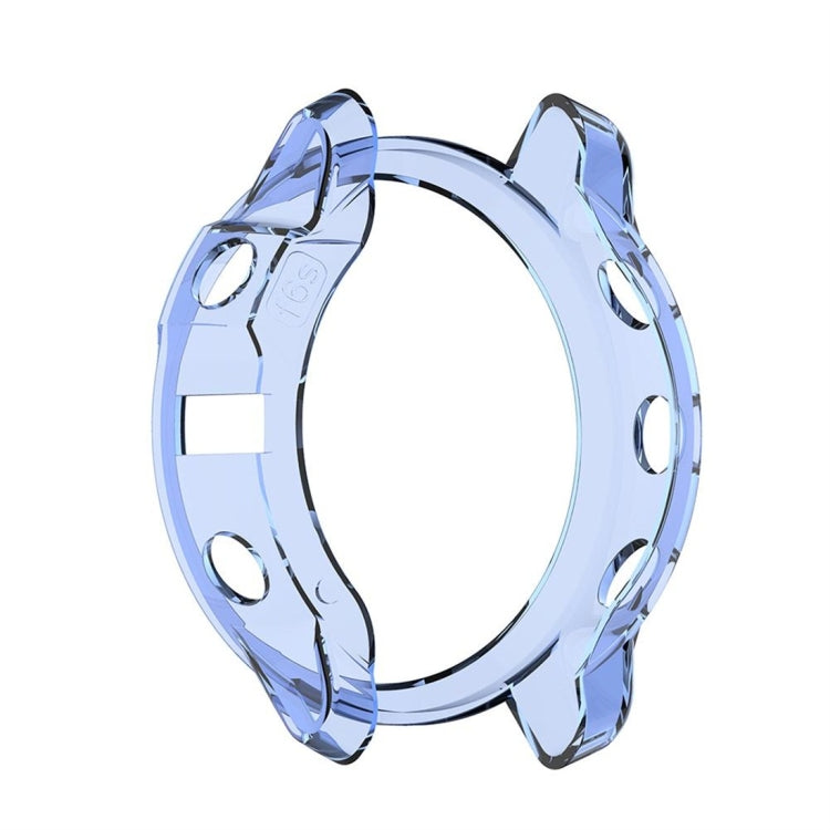 TPU half-coverage smartwatch protective case, light blue clear front cover