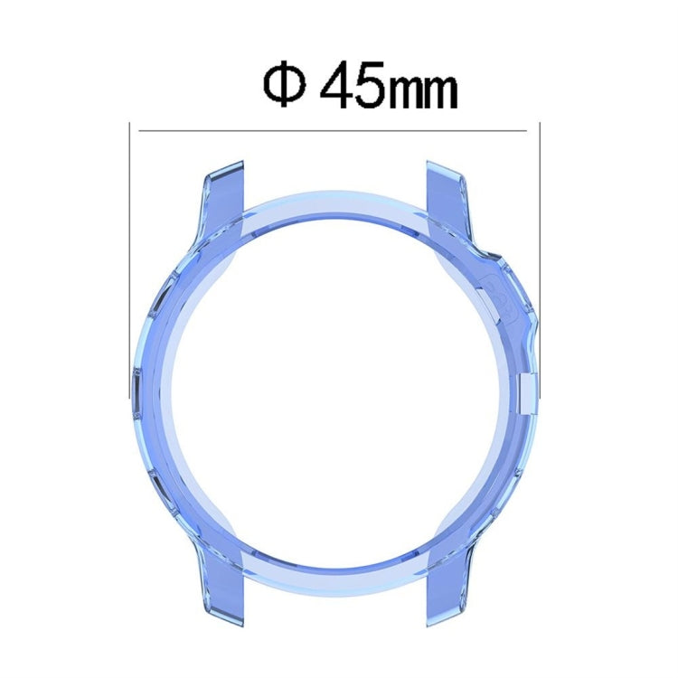 TPU half-coverage smartwatch case, blue frame with 45mm size guide