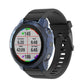 TPU half-coverage smartwatch case, dark blue transparent cover with black strap