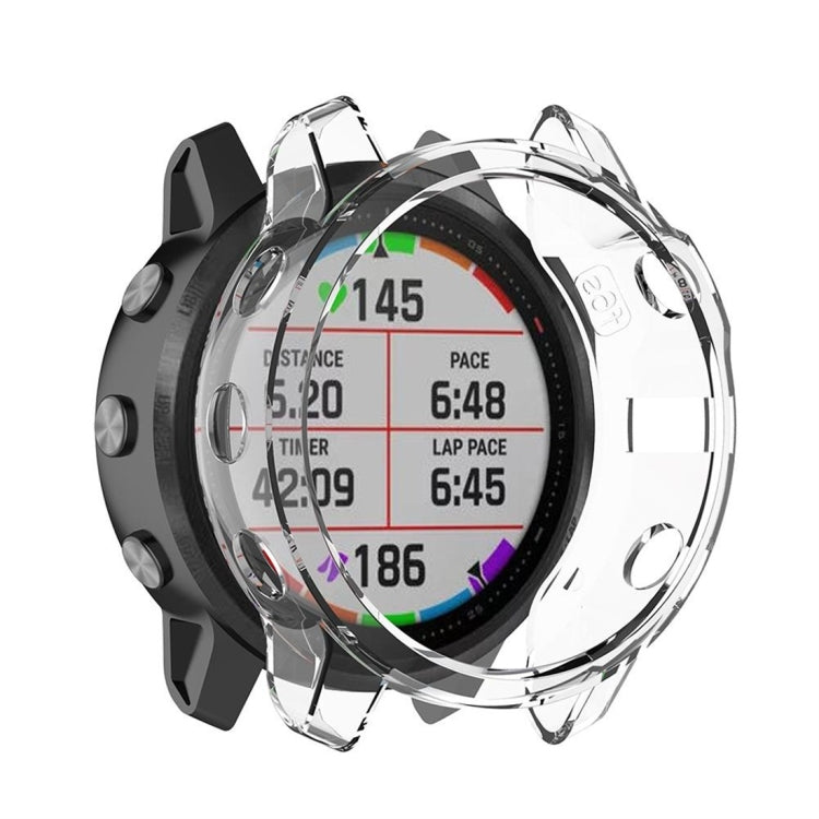 TPU half-coverage smartwatch protective case, clear transparent front with black back