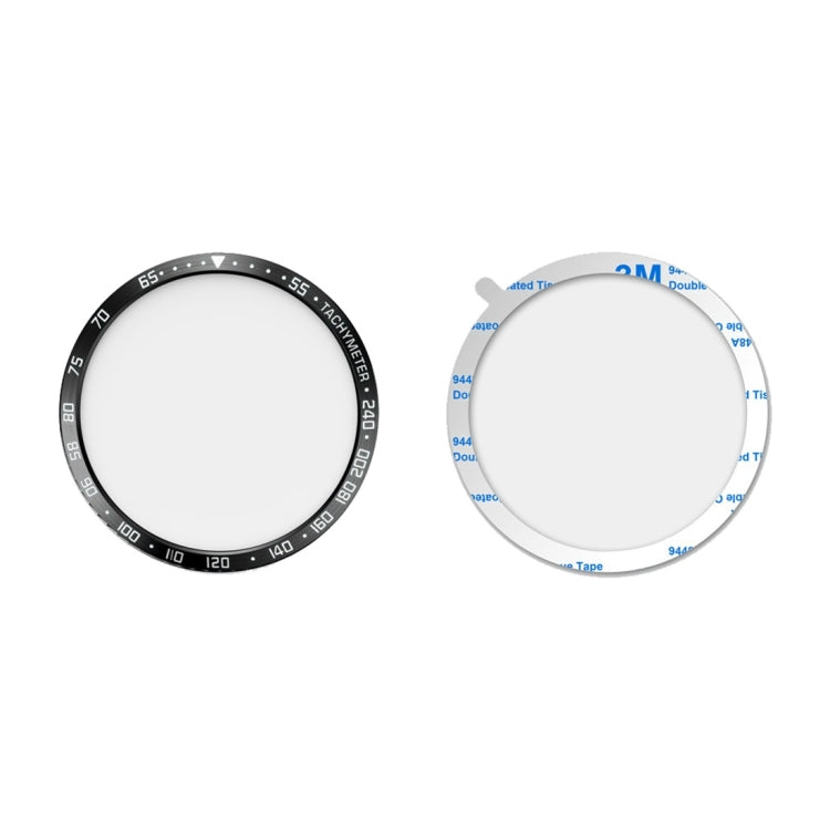 Steel protective bezel frame ring set, with one black dial ring and one clear template