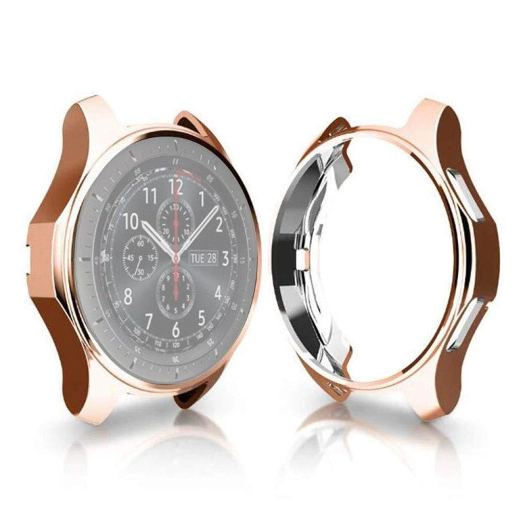 Rose gold TPU shockproof watch case with raised bezel and side grip guards