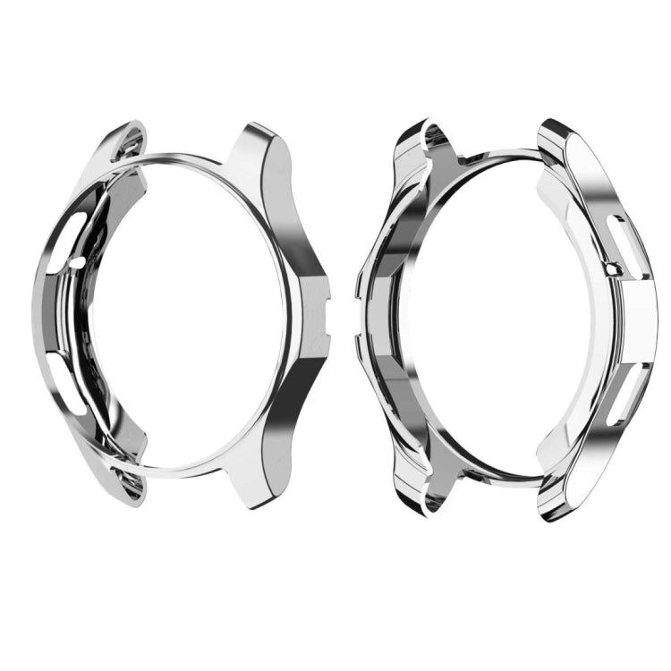 TPU shockproof smartwatch case in silver, two-piece bezel with side cutouts