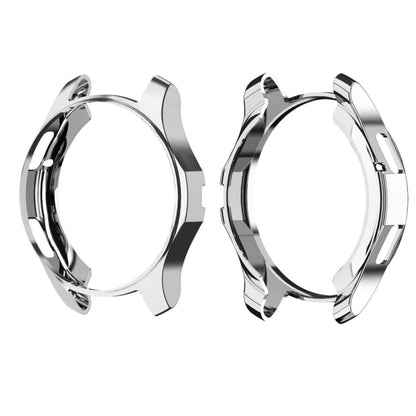 TPU shockproof smartwatch case in silver, two-piece bezel with side cutouts