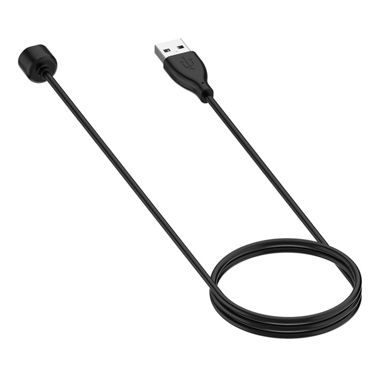 Black USB charging cable with USB-A connector and magnetic band end