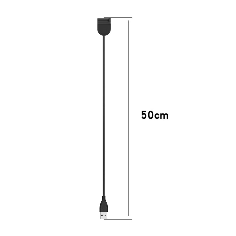Black USB charging cable, 50cm length, with USB-A connector