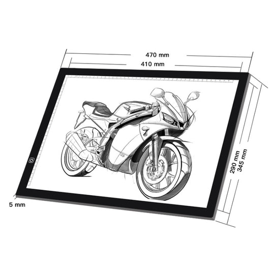 A3 8W 5V LED USB Three Level of Brightness Dimmable  Acrylic Scale Copy Boards Anime Sketch Drawing Sketchpad with USB Cable, Three Level of Brightness Dimmable with USB Cable & Power Adapter