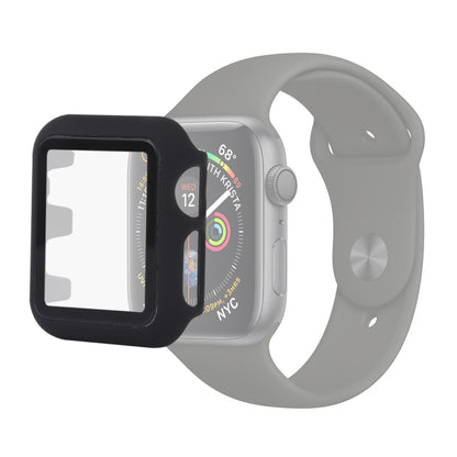 Black and gray PC protective case with clear screen cover for 38mm Apple Watch