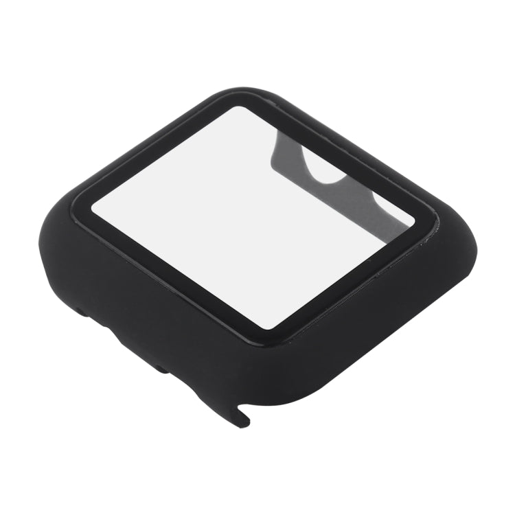 Black protective case with raised bezel and square screen opening