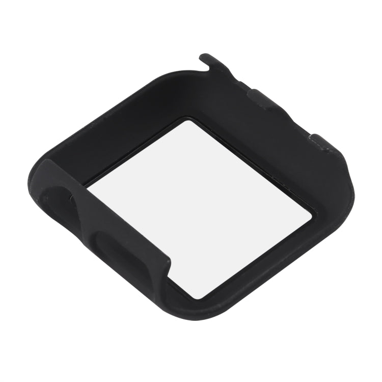 Black protective case with front screen window and side profile cutouts