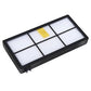 Rectangular HEPA filter cartridge with white pleats and yellow center tab in black frame