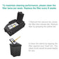 Robot vacuum dust bin with installed HEPA filter and yellow release tab
